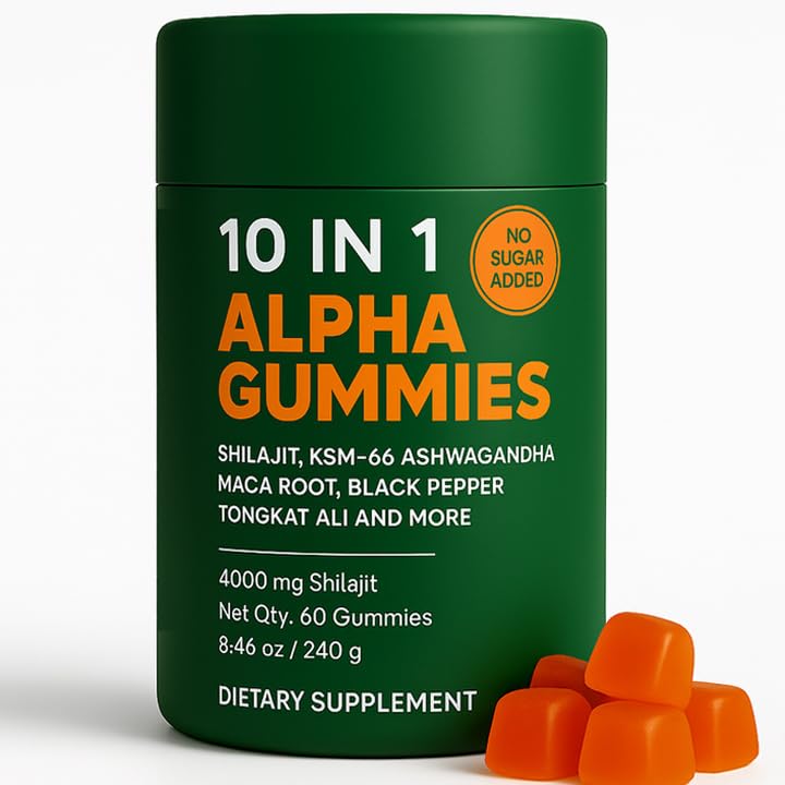 True Alpha Gummies 10 In 1 For Men | 4000mg Himalayan Alpha Shilajit Gummies For Energy & Immune | 75% Fulvic Acid, 85+ Trace Minerals, Ashwagandha, Gokshura | No Added Sugar, Non-Gmo, 60 Count (1) - BeesActive Australia
