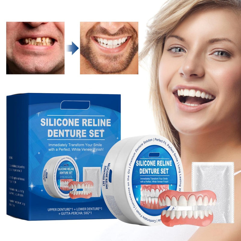 Moldable False Teeth,Silicone Dentures - Men and Veneers Teeth for Women -1 PCS Upper & Lower Set‚Äì Daily Confidence Boost & Cosmetic - BeesActive Australia