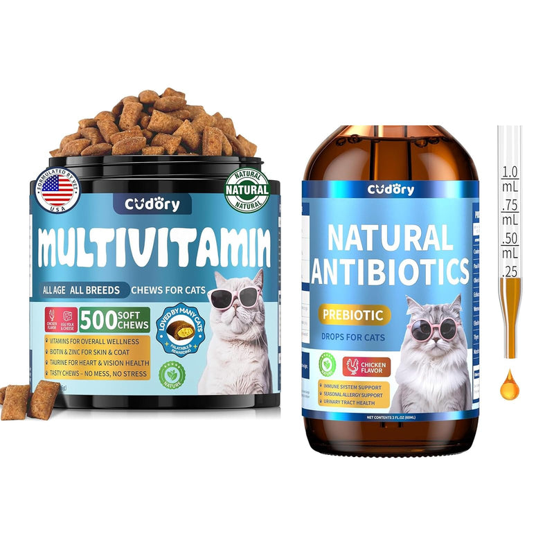 Cat Multivitamin, Crunchy & Creamy Cheese Chew Natural Antibiotics for Cats, Cat Antibiotics Nutritional