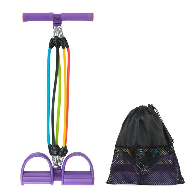 Adjustable Foot Pedal Resistance Band, Durable Foot Pedal Resistance Trainer with Bag. Multifunctional Pedal Puller Resistance Rope with Handles. Fitness Equipment for Women and Men. Purple.