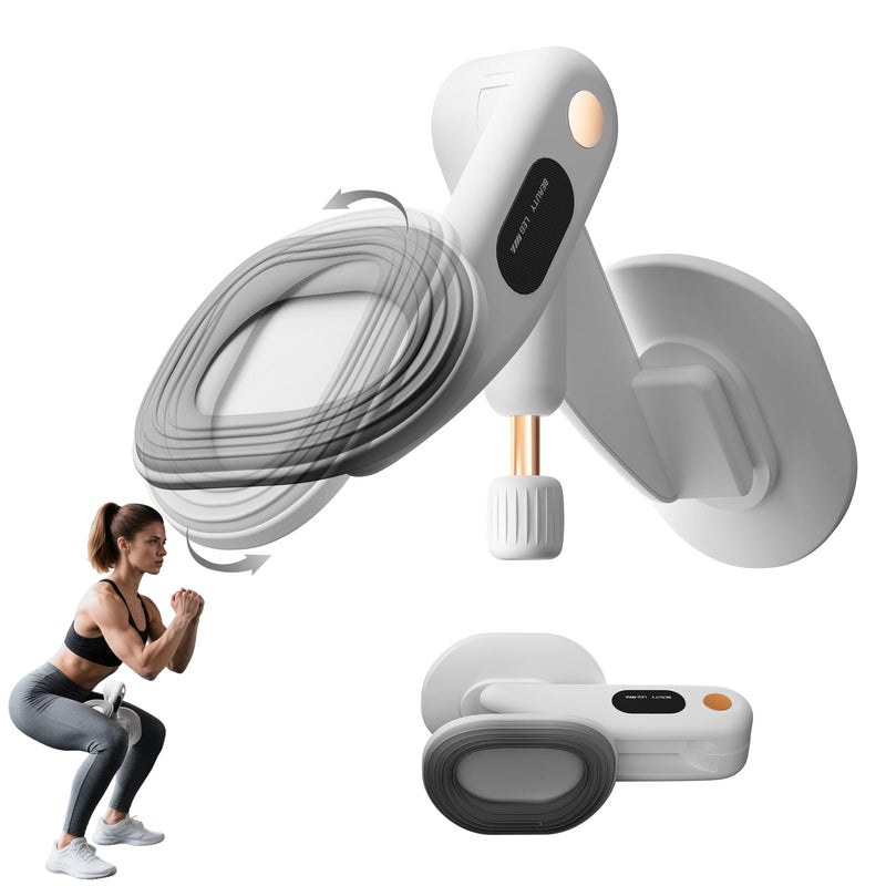 Thigh Exerciser for Women, 15-35lbs Adjustable Resistance Inner Thigh Exerciser and Hip Exercise Equipment for Toning Legs Butt at Home Gym, Pelvic Floor Trainer for Women Fitness gray