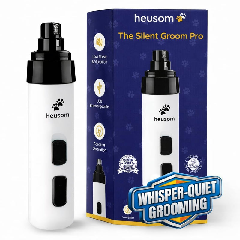 Silent Groom Pro Pet Nail Grinder | Whisper Quiet Claw Trimmer for Dogs, Cats and Other Animals | Safe & Stress Free Nail Grooming, Ideal for Sensitive Dogs of All Breeds & Sizes
