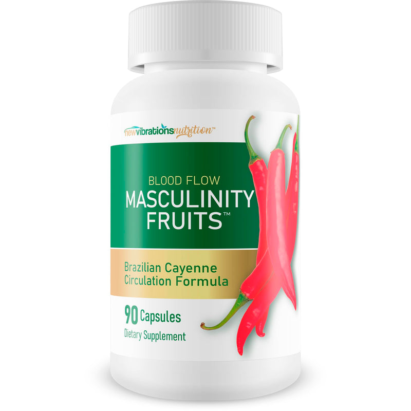 Masculinity Fruits for Bloodflow - Our Best Brazilian Blood Circulation Supplements for Men - Boost Blood Flow Circulation Supplement - Cayenne Pepper Pills Gingko Biloba Blood Flow Vitamins for Men
