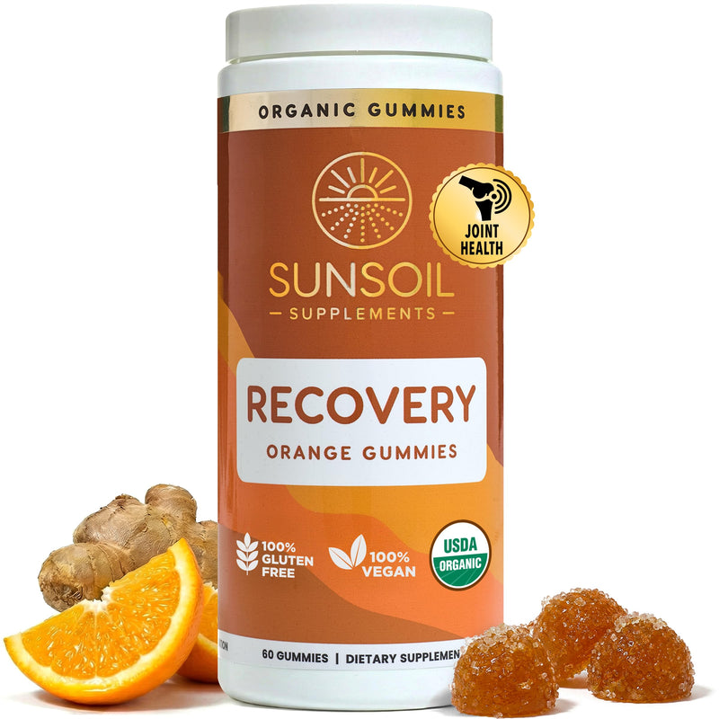 Sunsoil Recovery Organic Gummies, USDA Certified Organic, No Glucose Syrup, Vegan, Gluten-Free, Plant-Based