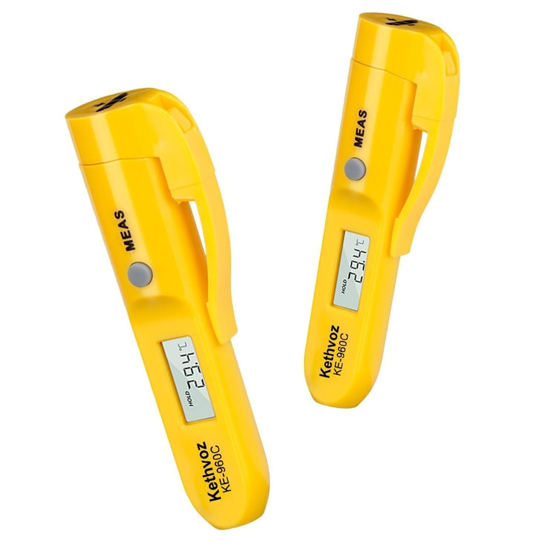 Non Contact Infrared Food Thermometer, Digital IR Laser Thermometer Pen for Cooking, -22°F to 527°F Instant Read, No Touch Safe Hygienic for Meat, Grill, Candy, Wine, Baby Milk (2-Pack)