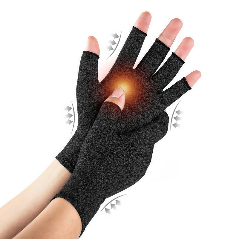 Arthritis Gloves for Women for Pain, Men and Women Fingerless Compression Wrap for Hand Pain and Osteoarthritis Compression Gloves,M,Black Black Medium - BeesActive Australia