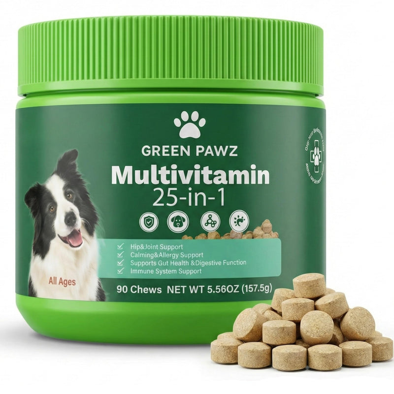 Daily 25-in-1 Dog multivitamin Designed to Support Overall Health, Combining Essential Dog Vitamins and Supplements in one Easy chew.