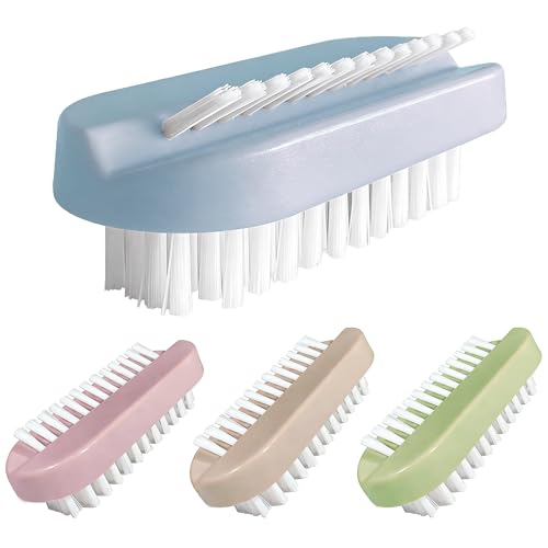 Nail Brush for Cleaning Fingernails 2 Sided Hand Fingernail Scrub Brush with Soft Stiff Bristles Nail Cleaning Brush 4PCS Nail Scrubber Brushes for Men Women Kids