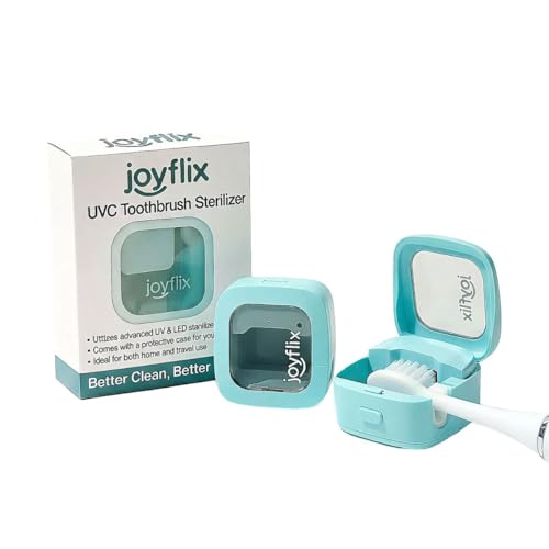 UV-C Toothbrush Sanitizer | Portable & Rechargeable | 99.9% Sanitization with Heating Function | Magnetic Mount, Travel-Friendly & Compact Design (Aqua Blue) Aqua Blue