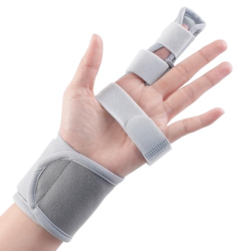 Single Finger Splint, Adjustable Finger Support for Trigger Finger, Thin Version Arthritis, Tendonitis, Mallet Injury, Sprain, Post‑Op Recovery, Breathable Immobilizer Brace SZ-B001