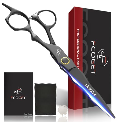 Professional Hair Cutting Scissors, High-End Japanese 440C Stainless Steel Hair Cutting Shears with Sharp Edge Blades, 6.8 inch Hair Scissors, Right Hand Scissors for Salon, Home, Pet Black