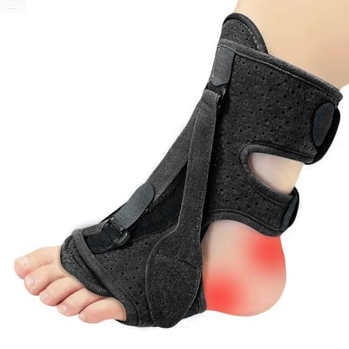 Plantar Fasciitis Night Splint, Adjustable Planters Facetious Orthotic, 3 straps Drop Foot Brace, Night Splint for Plantar Fasciitis for Men Women , Achilles Tendonitis Support & Pain Relief, Black