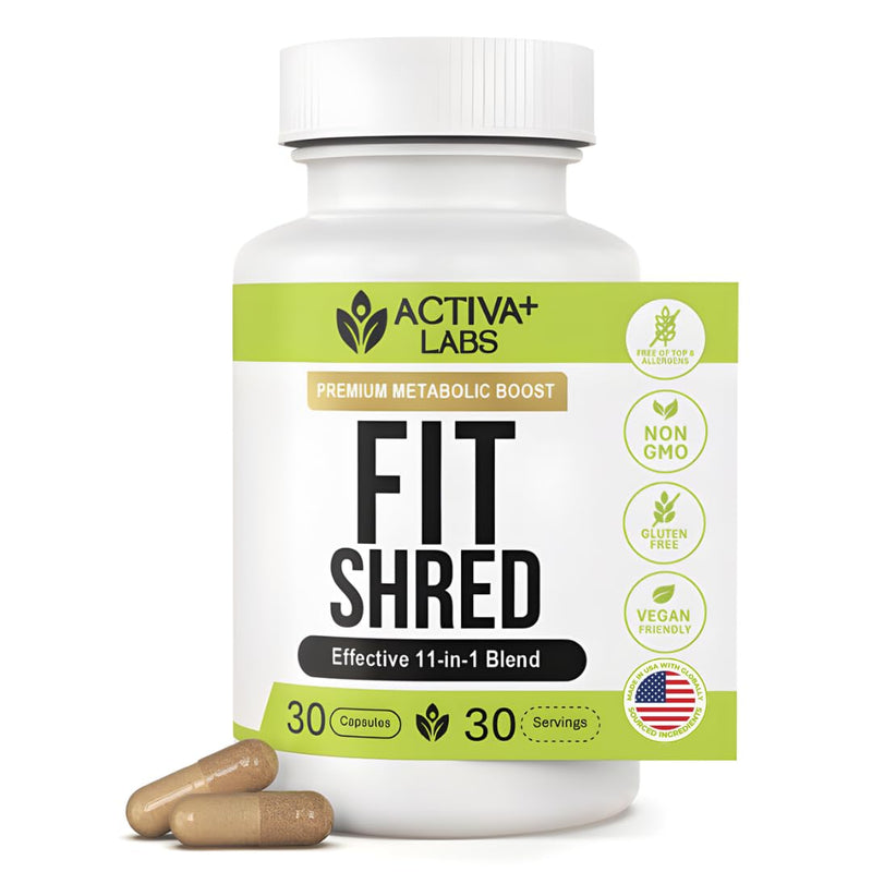 Fit Shred 11-in-1 Herbal Supplement, Metabolism Support, Energy | Shred Supplements for Energy, Digestion & Daily Wellness, Herbal Blend, Non-GMO, Vegetarian, 30 Day Supply 30 Count (Pack of 1)