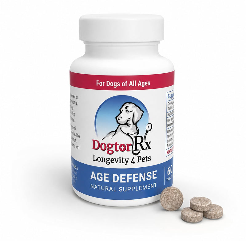 DogtorRx Age Defense, Senior Dog Joint & Mobility Support Supplement, Healthy Joints & Ligaments, Dog Chewable Multivitamin & Supplement for All Breeds & Sizes, Made in USA (60 Tablets)