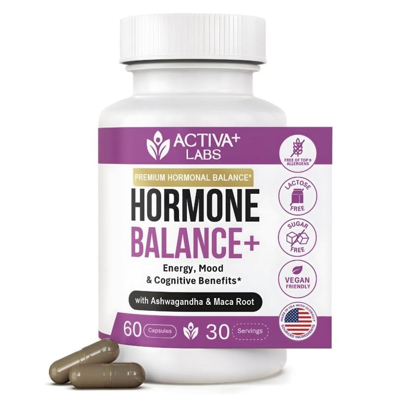 Hormone Balance Supplement for Women, Libido & Mood, Energy | Womens Hormone Balance Supplements, Focus & Cycle Comfort Support, Gluten, Soy & Lactose Free, 30 Day Supply 60 Count (Pack of 1)