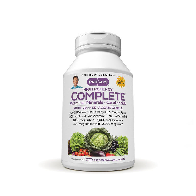 ANDREW LESSMAN ProCaps Multivitamin Complete 150 Capsules | 30+ Vitamins, Minerals & Carotenoids, including Lutein, Lycopene & Zeaxanthin. Iron-free formula in easy-to-swallow capsules. Without Omega-3 150 Count (Pack of 1)