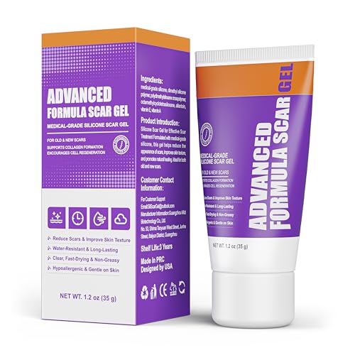 Advanced Scar Gel – Silicone Scar Gel for Keloid Bump Removal, Post-Surgery Scars, Acne Scars, Burn Marks & Stretch Marks – Scar Treatment for Old & New Scars – 1.2oz / 35g 1.2 Ounce (35g)