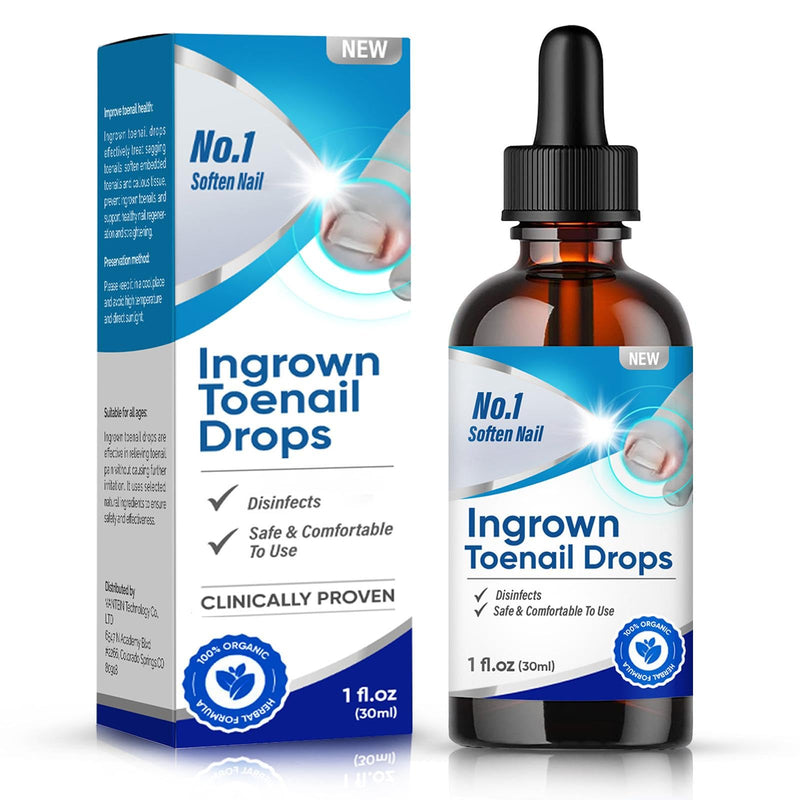 Ingrown Toenail Treatment, Ingrown Toenail Corrector Drops, 30ml Fast-Acting Ingrown Toenail Softener & Care Solution, Plant-Based Formula for Easier Trimming, Gentle for All Ages 1 Fl Oz (Pack of 1)