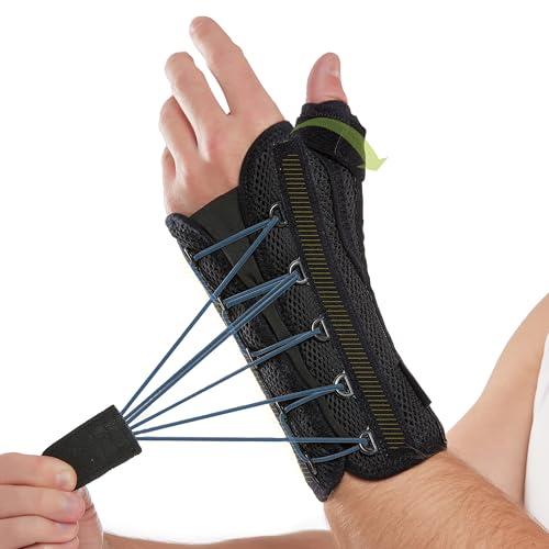 Comforband Quick-Strap Wrist & Thumb Spica Splint – Adjustable Support Brace for De Quervain's Tenosynovitis, Tendonitis, Arthritis, Sprains, and Fractures (Left Hand, L/XL) Left Hand