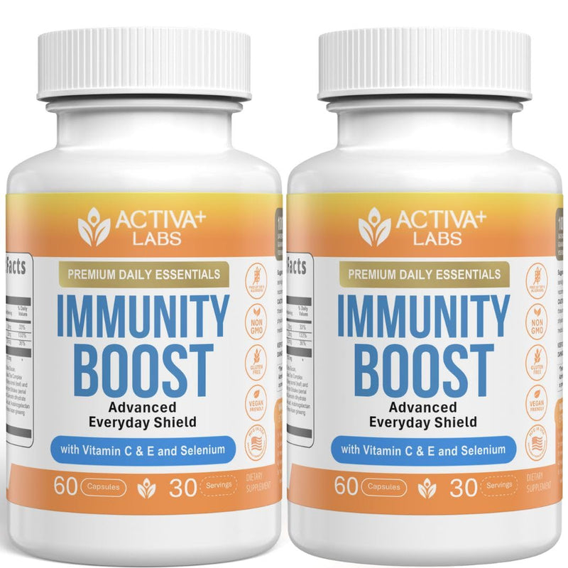 Immunity Boost, Vitamin C, E & Selenium Immune Support | Herbal Antioxidant Complex, Gut & Energy Balance Support, Non-GMO, Sugar Free, Vegan, 120 Capsules 120 Count (Pack of 2)