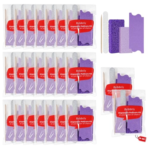 5 in 1 Disposable Pedicure Manicure Kit Sets (20, Count, 80/100 Grit) 20