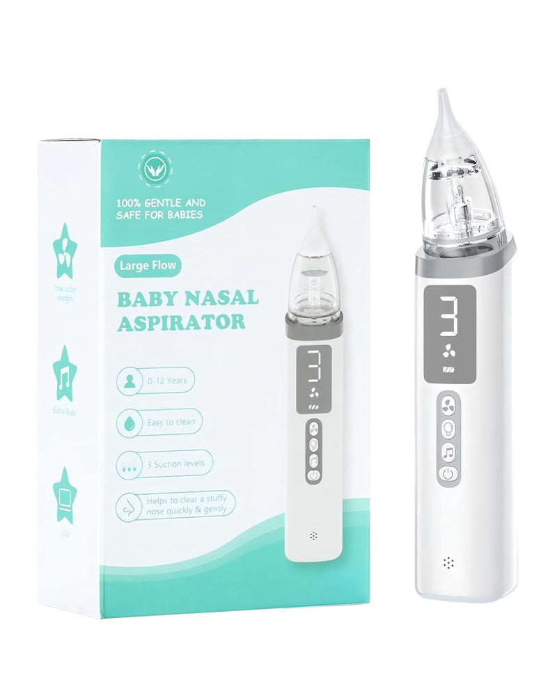 Nasal Aspirator for Baby,Baby Nose Sucker,Electric Nasal Aspirator for Baby,for Relieving Nasal Congestion,Nose Cleaner with 3 Silicone Tips,Adjustable Suction Level,Music and Light Soothing Function - BeesActive Australia