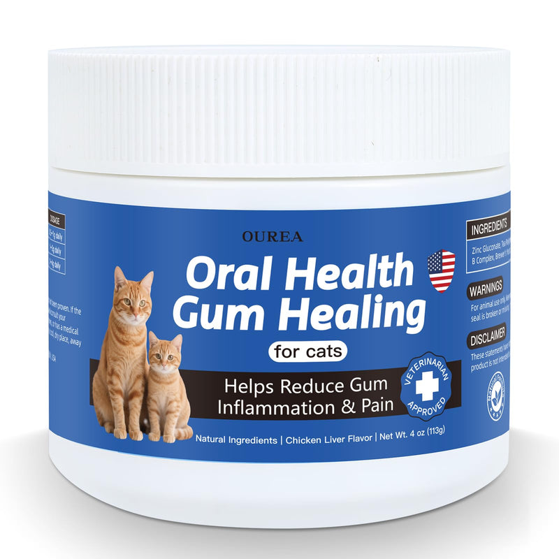 Oral Health for Cats, Cat Gingivitis Treatment, Reduce Gum Inflammation, Redness & Pain, Combats Gum Disease, Natural Plant-Based Active Formula, Cat Oral Care, Gums Health Treatment, 4 oz