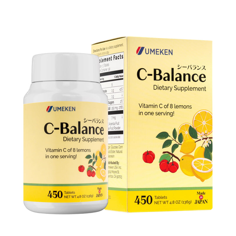 Umeken C-Balance Chewable Vitamin C Supplement, High Potency Immune Support for Adults & Kids, Acerola & Lemon Chewables, 136g (Pack of 1), 3 Months Supply 4.8 Ounce (Pack of 1)
