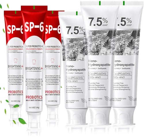 3Pcs SP-6 Probiotics Whitening Toothpaste+4 Pcs Hydroxyapatite Toothpastes