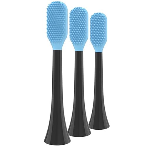 Tongue Brush Heads Compatible with Philips Sonicare Toothbrush Black 1 Count (Pack of 3)