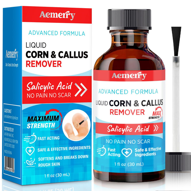 Corn Removers for Toes Foot: Liquid Salicylic Acid 17% Corns Calluses Removal Extra Strength, Fast Acting Corn Remover for Feet Fingers. 30ml Vanilla 1 Ounce - BeesActive Australia