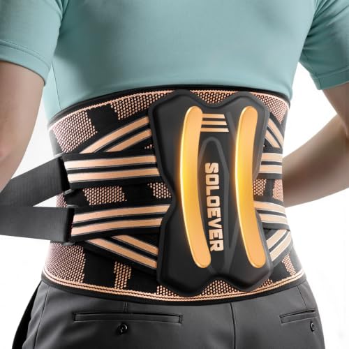 Back Brace for Lower Back Pain Relief Copper-Infused Support for Men Women L: Waist 35.4 - 40.3 (90-102CM)