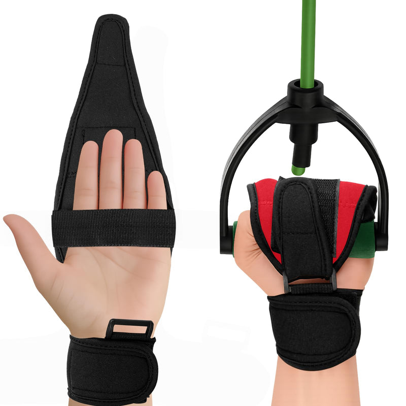 Stroke Finger Splint Brace Ability, Finger Rehabilitation Auxiliary Training Gloves for Elderly Patients, Anti-Spasticity Hand Therapy Equipment for Fist Stroke Hemiplegia Hand Training, Red