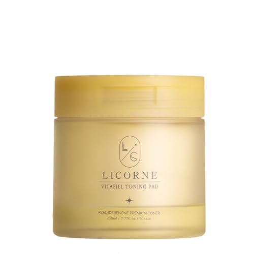 Licorne Vitafill Toning Pads – Korean Toner Pads for Face, Hydrating Facial Pads with Niacinamide, Skin-Smoothing Pads for Smooth, Radiant-Looking Skin, Daily Skincare