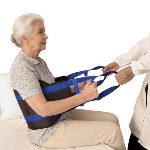 supregear Transfer Sling, 35" Padded Lift Assist Aid with 6 Handles, Caregiver Repositioning Sling for Seniors, Elderly Adults, Bed Turning, Standing & Daily Mobility Assistance, Black