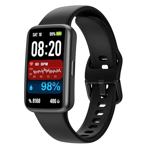 Fitness Tracker Smart Watch, 1.47" Color Screen, 100+ Sports, Black