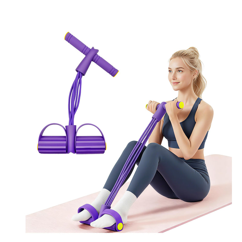 Multifunctional Resistance Bands with Handles and Pedals, 4/6/8 Tubes, Features Temp Thick TPE Material with 300% Stretch for Full Body Workouts. 6Tubes-50lbs