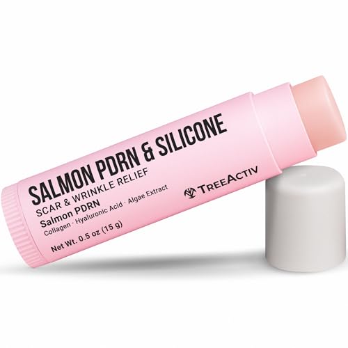 Silicone Scar Stick Lightweight Silicone Balm with Salmon PDRN, Hyaluronic Acid & Algae Extract Easy-to-Use Scar Care Stick for Smoother Looking Skin, 0.5 oz 0.5 Ounce (Pack of 1)