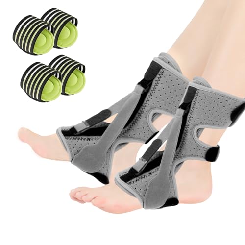 Plantar Fasciitis Night Splint, Upgraded 3 Adjustable Straps Design Achilles Tendonitis Brace for Plantar Fasciitis Relief, Achilles Tendonitis, Foot Drop, Night Splint for Women & Men (2) 2