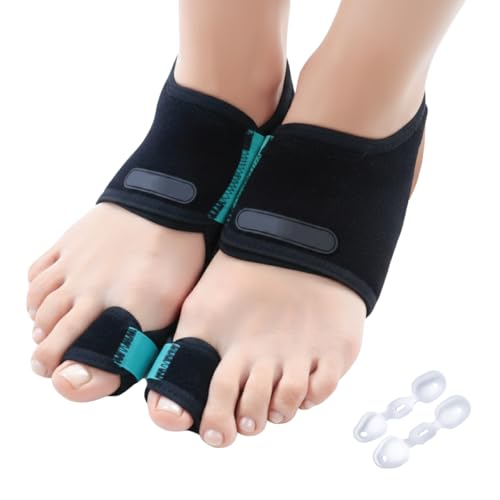 Bunion Corrector for Women, Big Toe Focused – Adjustable Knob Pair, Precision Big Toe Straightener & Separator, Soft Silicone Pads & Shoe Inserts for Females