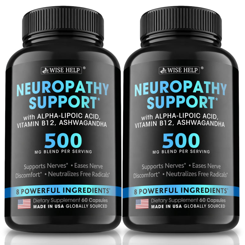 Neuropathy Support Supplement - Made in USA - Vitamin & Botanical Formula for Daily Wellness - Hands, Neck, Feet & Toes - Pack of 2 60 Count (Pack of 2)