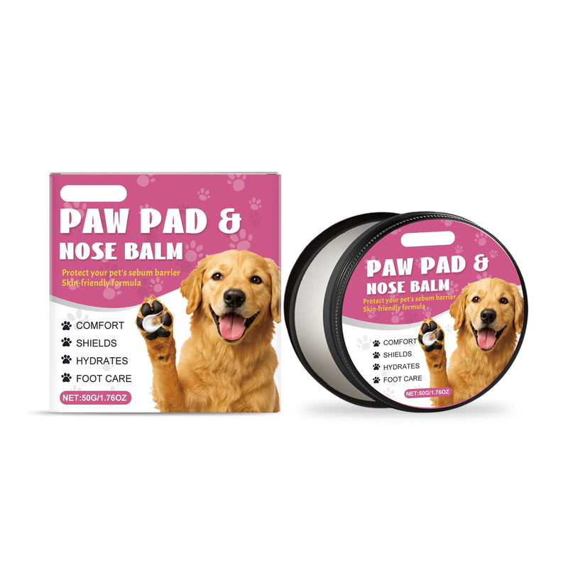 MCStars Dog Paw Balm for Dry Cracked Paws - Lick-Safe Organic Paw Wax with Aloe & Oat Protein - Hot Pavement & Winter Snow Protection - Moisturizer for Dogs & Cats, 1.76Oz (Cream 50g) Paw Cream 50g-Purple