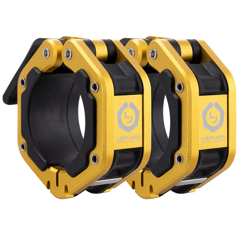 Lock-Jaw Flex Quick Release Aluminum Barbell Collar with Magnet (Gold) - BeesActive Australia