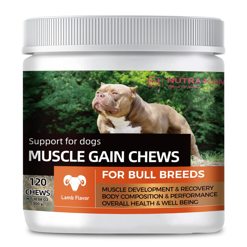 Muscle Chews for Dogs, Natural Collagen & Amino Acids, Lamb Flavor, 120 Soft Chews