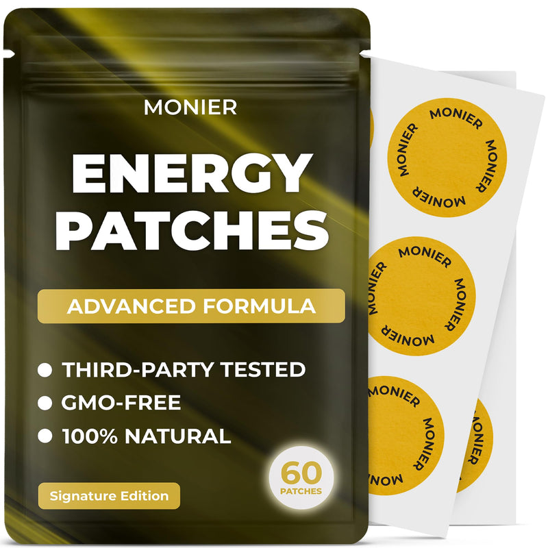 Energy Patches with B12 - Advanced B-Vitamin Complex + Natural Caffeine | Signature Edition For Women & Men, Energy & Focus, 60 Day Supply