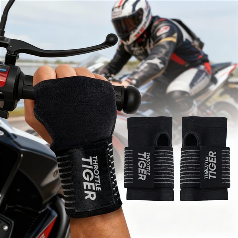 ® Motorcycle Wrist Brace Adjustable Wrist Wraps for Bikers, Wrist Support Reduces Hand Pain and Absorbs Vibration, Enhancing Comfort and Stability (Medium) Medium