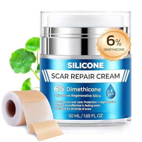 Scar Cream with 6% Dimethicone Formula & Scar Tape Set 1.69 Fl Oz (Pack of 1)