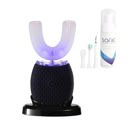 Adult Ultrasonic Automatic Toothbrush Waterproof Timer Travel Black
