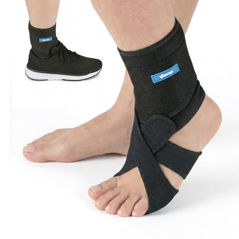 FootLift Pro (LEFT), Wearable Ankle and Foot Support Brace, For Walking Assistance and Foot Stability with Shoes, Socks, Barefoot Foot Support For Unisex And Plantar Fasciitis Relief, Black LEFT - BeesActive Australia