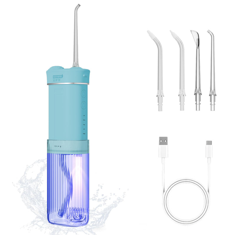 Portable Eco-Friendly Water Flosser 225ML Long-Lasting Endurance Travel Oral Irrigator for Gum Care/Implants/Braces (Green) Green